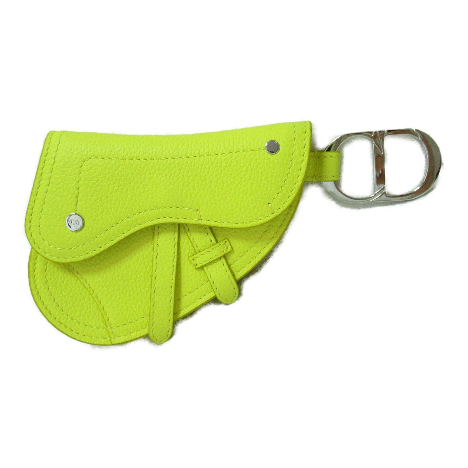 Dior Saddle Pouch Accessory Pouch Leather Yellow